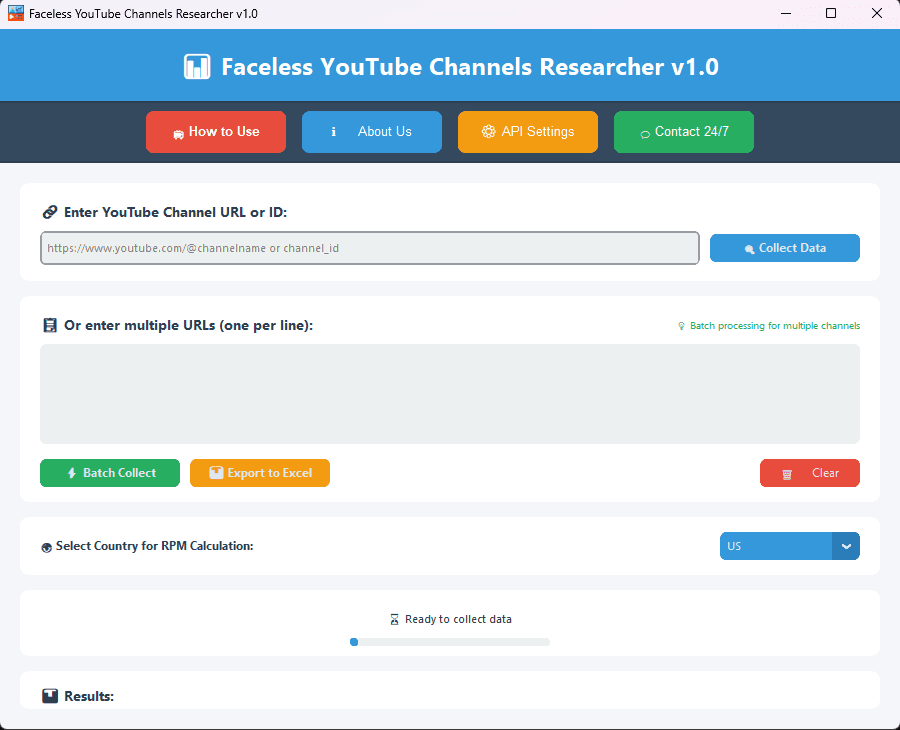 Faceless YouTube Channels Researcher Software